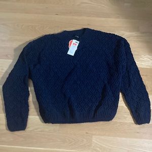 blue oversized sweater